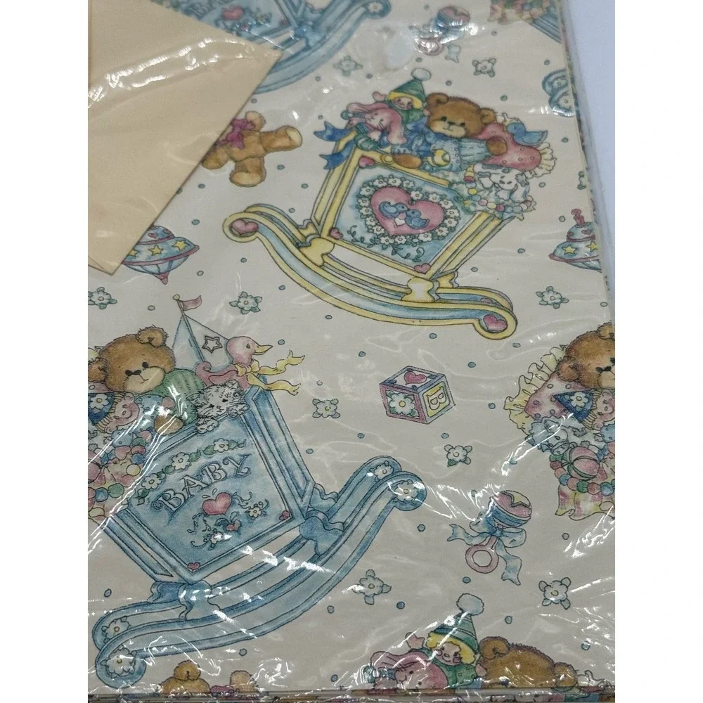 Lot Vintage‎ American Greetings Gift Wrap Teddy Bear